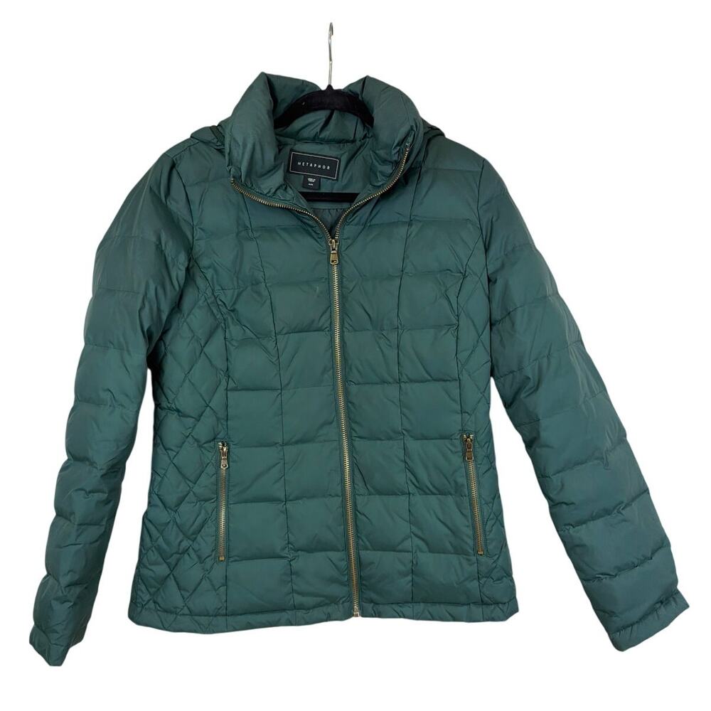 Metaphor Green Quilted Hooded Puffer Jacket M